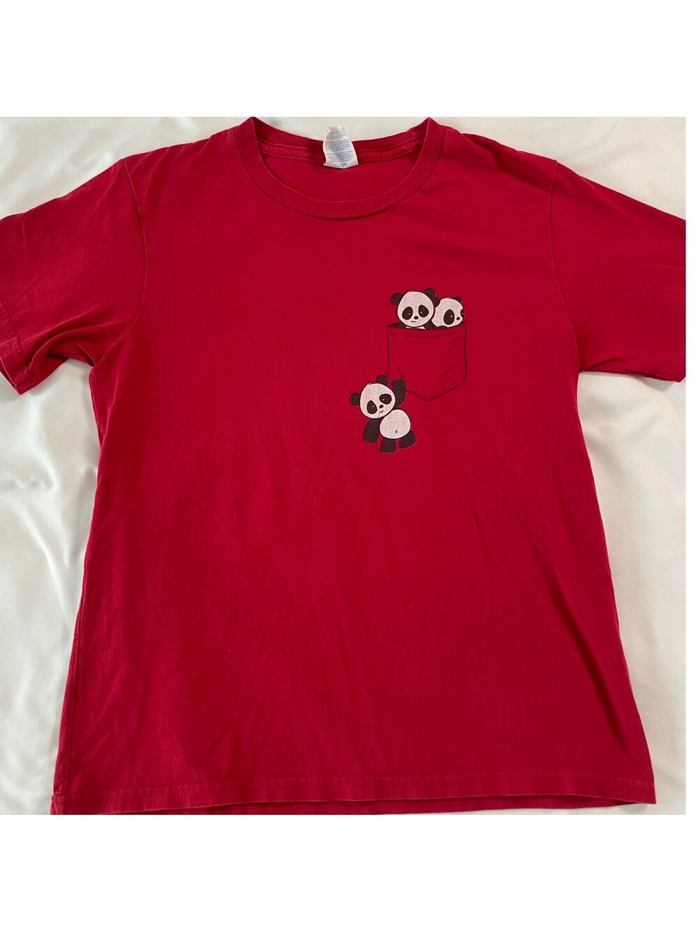Panda Pocket Red T-Shirt SZ Med